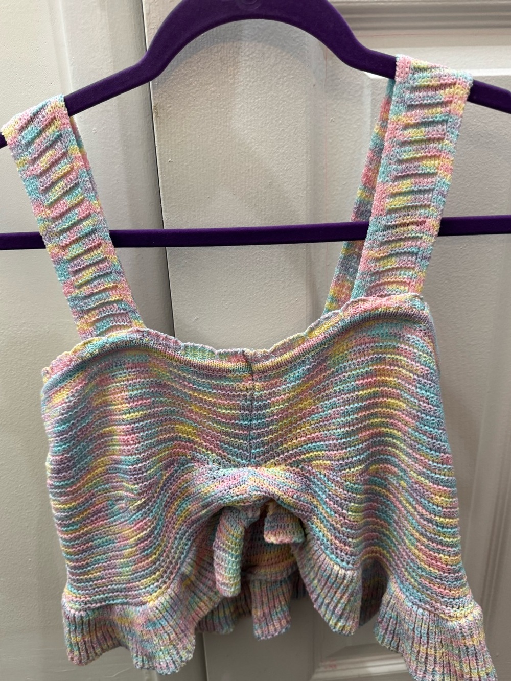 LF Pastel Rainbow Knit Tie-Front Camisole